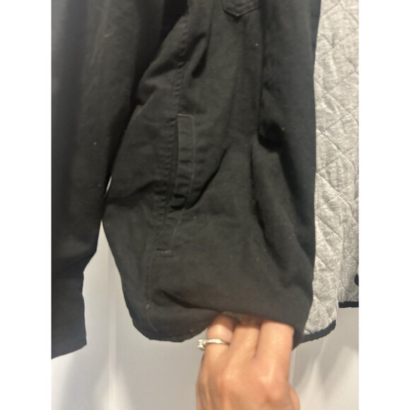 Dickies Women’s Plus Size 3X Duck Hooded Shirt Jacket Canvas Quilted Black Gray - Picture 3 of 6